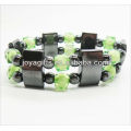 2013 fashion spacer magnetic bracelet with Green plastic beads